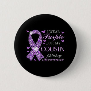 Chapa Redonda De 5 Cm Uso Púrpura Para Mi Primo Epilepsia Awareness Pur