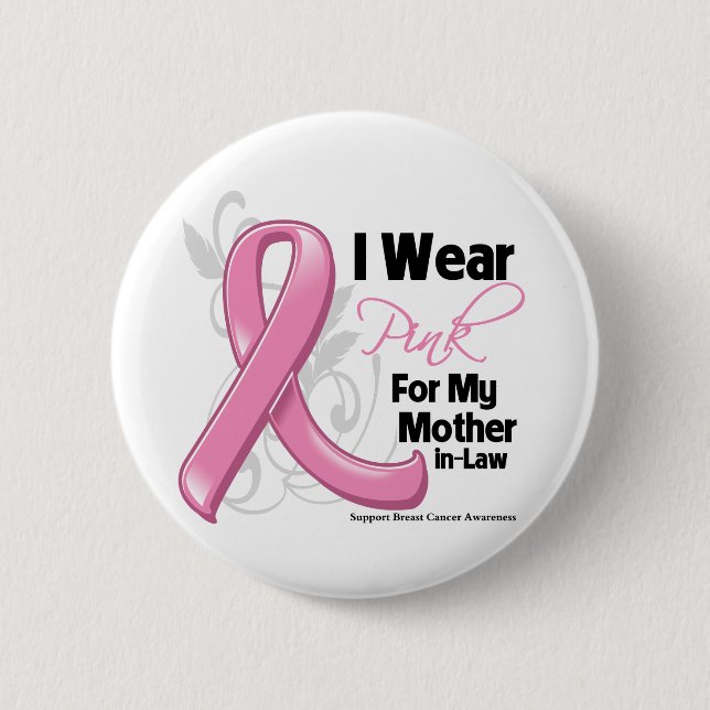 Chapa Redonda De 5 Cm Uso Rosa Para Mi Suegra: Cáncer De Mama (Anverso)