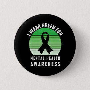 Chapa Redonda De 5 Cm Uso Verde Para Concienciación Mental Sobre Salud M