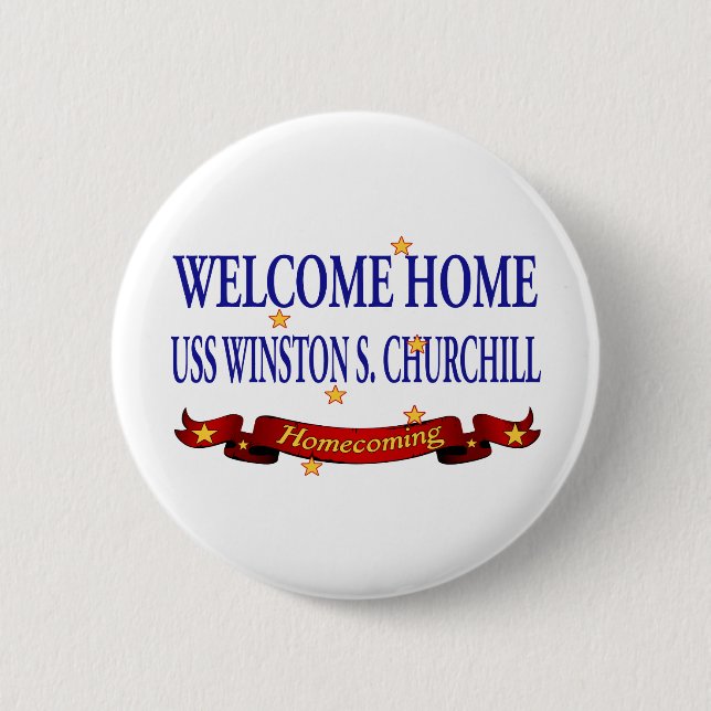 Chapa Redonda De 5 Cm USS casero agradable Winston S. Churchill (Anverso)
