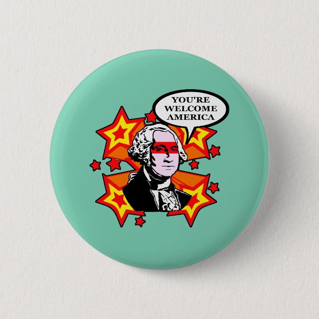 Chapa Redonda De 5 Cm Usted es América agradable (Anverso)