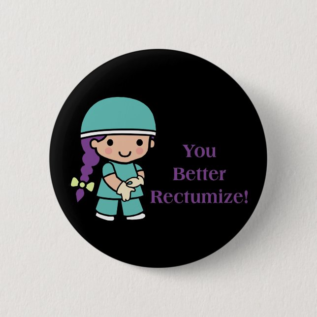 Chapa Redonda De 5 Cm Usted mejora Rectumize (Anverso)