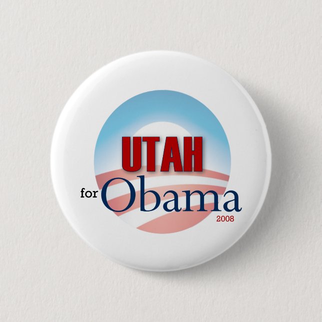 Chapa Redonda De 5 Cm UTAH para Obama (Anverso)