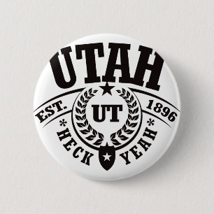 Chapa Redonda De 5 Cm Utah, puñetas sí, Est. 1896