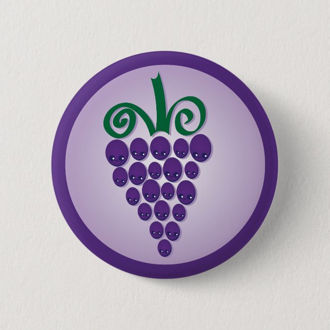 Chapa Redonda De 5 Cm Uvas de Kawaii (Anverso)
