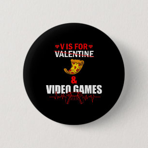 Chapa Redonda De 5 Cm V Day es para Pizza y para los amantes del videoju