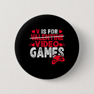 Chapa Redonda De 5 Cm V Es Para Hombres Día de San Valentín De Videojueg