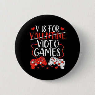 Chapa Redonda De 5 Cm V Es Para Videojuegos Valenter Gamer Valentines Da