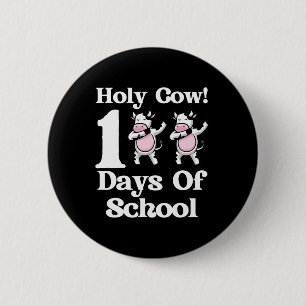 Chapa Redonda De 5 Cm Vaca 100 días de escuela 100 días más inteligentes