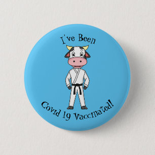 Chapa Redonda De 5 Cm Vaca corta con traje de kung fu personalizado