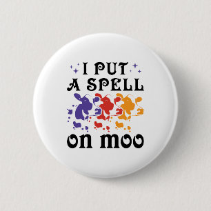 Chapa Redonda De 5 Cm Vaca de Halloween pongo un toque en el humor
