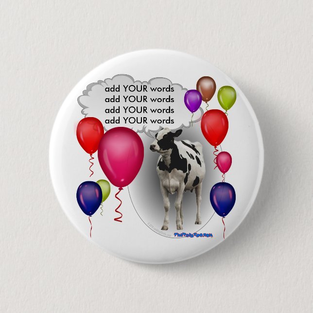 Chapa Redonda De 5 Cm vaca del cumpleaños que habla (Anverso)