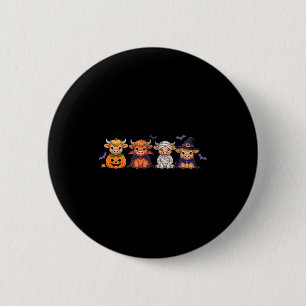 Chapa Redonda De 5 Cm Vaca Highland de Halloween 