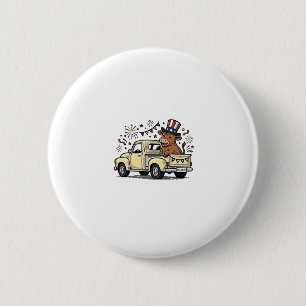 Chapa Redonda De 5 Cm Vaca Patriótica Diseño de Vector de Camión del 4 d
