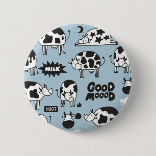 Chapa Redonda De 5 Cm Vaca y leche