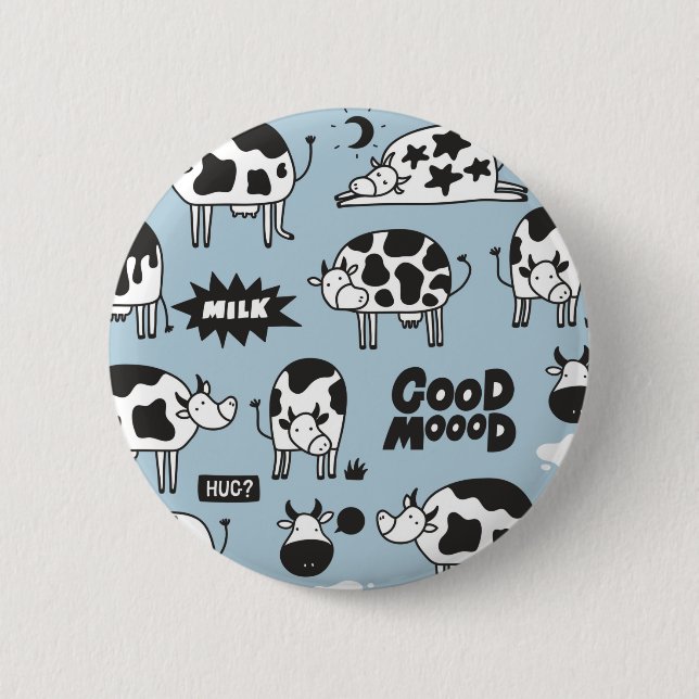 Chapa Redonda De 5 Cm Vaca y leche (Anverso)
