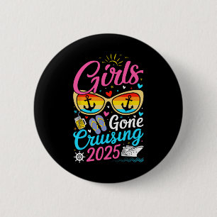 Chapa Redonda De 5 Cm Vacaciones de crucero de chicas 2025 Fiesta Crucer