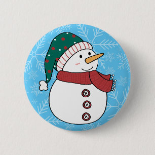 Chapa Redonda De 5 Cm Vacaciones de invierno de Navidades azules adorabl