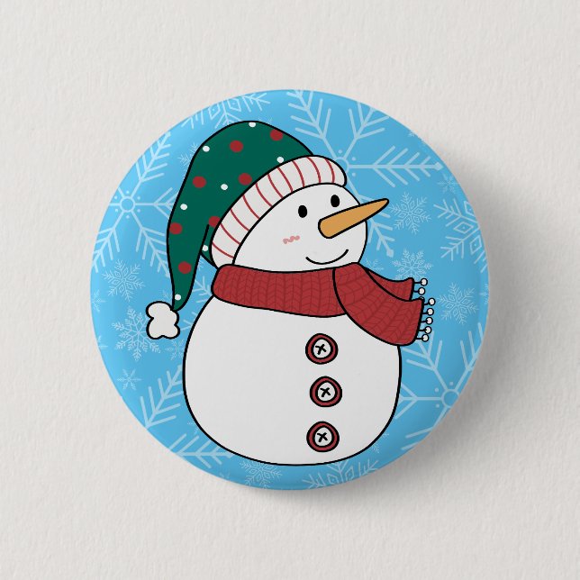 Chapa Redonda De 5 Cm Vacaciones de invierno de Navidades azules adorabl (Anverso)
