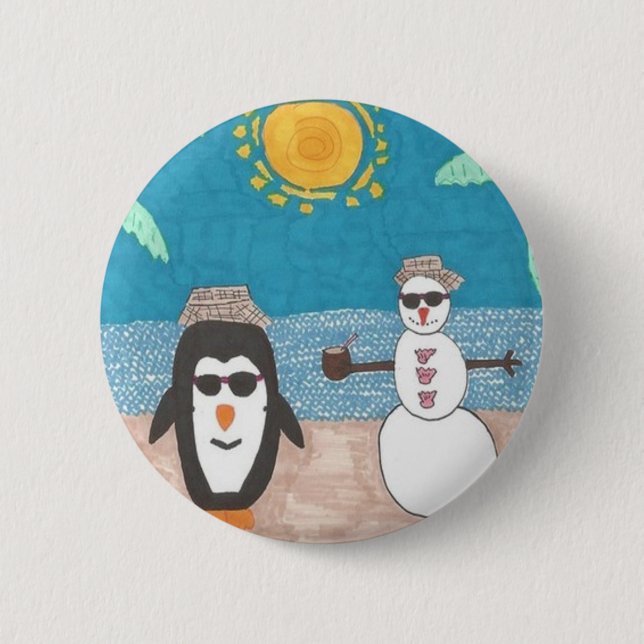 Chapa Redonda De 5 Cm Vacaciones de navidades (Anverso)