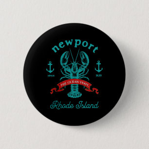 Chapa Redonda De 5 Cm Vacaciones de pesca de langostas en Newport Rhode