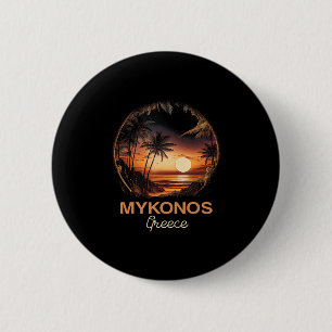 Chapa Redonda De 5 Cm Vacaciones de playa en Grecia, Mykonos