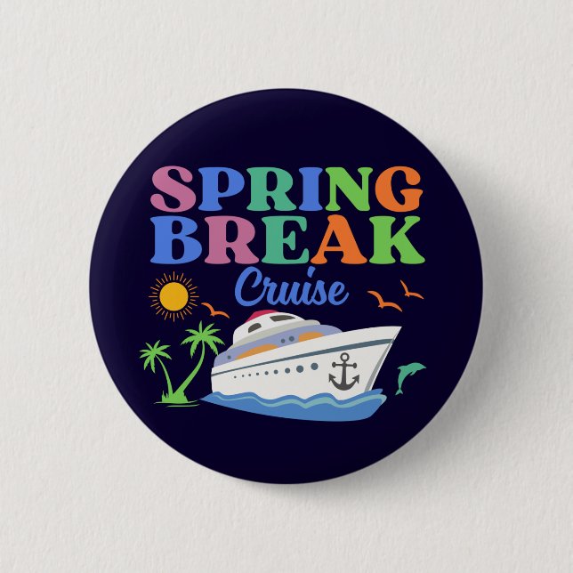 Chapa Redonda De 5 Cm Vacaciones de primavera camiseta básica masculina (Anverso)