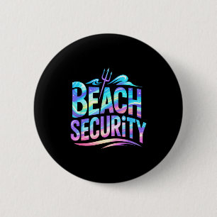 Chapa Redonda De 5 Cm Vacaciones de sirena de surf de seguridad de playa