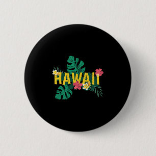Chapa Redonda De 5 Cm Vacaciones de verano hawaianas Aloha flores tropic