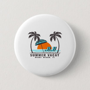 Chapa Redonda De 5 Cm Vacaciones de verano Miami Beach Florida EE. UU. V