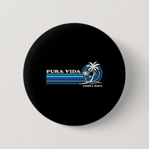 Chapa Redonda De 5 Cm Vacaciones de Verano Retro Vintage Costa Rica Pura
