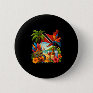 Chapa Redonda De 5 Cm Vacaciones en el Caribe Trinidad y Togo Bandera de