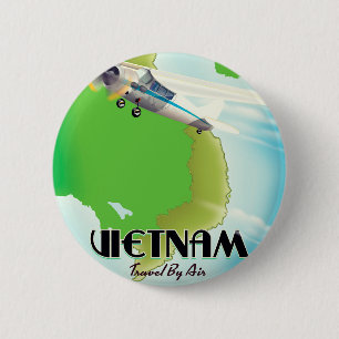 Chapa Redonda De 5 Cm Vacaciones en Vietnam por avión impresión.