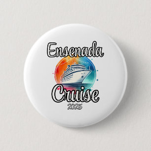 Chapa Redonda De 5 Cm Vacaciones Familiares Coincidentes Crucero Ensenad