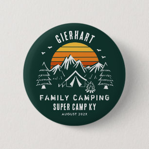Chapa Redonda De 5 Cm Vacaciones Familiares de Camping Retro Personaliza