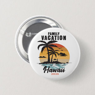 Chapa Redonda De 5 Cm Vacaciones Familiares Hawái 2026 Tropical