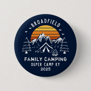 Chapa Redonda De 5 Cm Vacaciones Familiares Personalizadas de Camping
