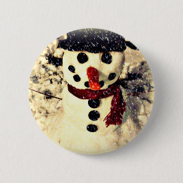 Chapa Redonda De 5 Cm Vacaciones que dejen que nieve Adorable Snowman