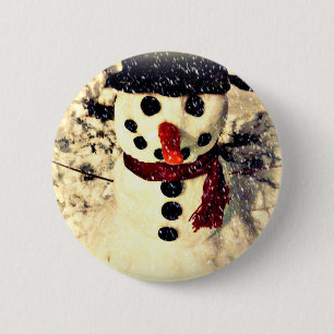 Chapa Redonda De 5 Cm Vacaciones que dejen que nieve Adorable Snowman