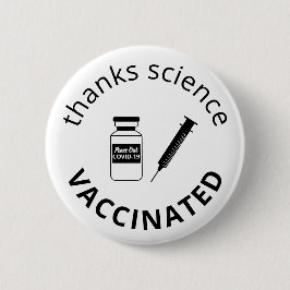 Chapa Redonda De 5 Cm Vacunado Covid-19 Gracias A La Ciencia