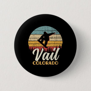 Chapa Redonda De 5 Cm Vail Snowboard Colorado Vintage Mountain Retro