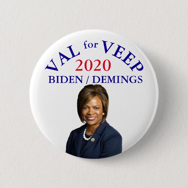 Chapa Redonda De 5 Cm Val Demings para vicepresidente 2020 (Anverso)