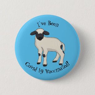 Chapa Redonda De 5 Cm Valais Blacknose ilustracion personalizado ovino
