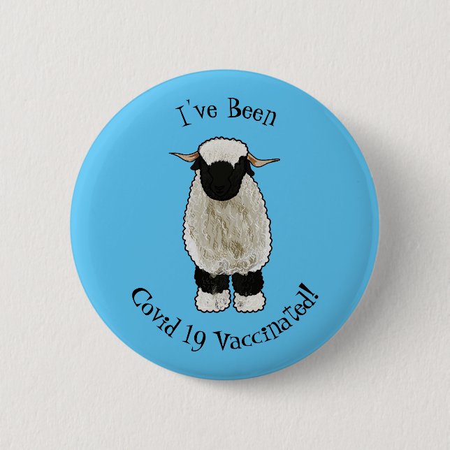 Chapa Redonda De 5 Cm Valais Blacknose ilustracion personalizado ovino (Anverso)