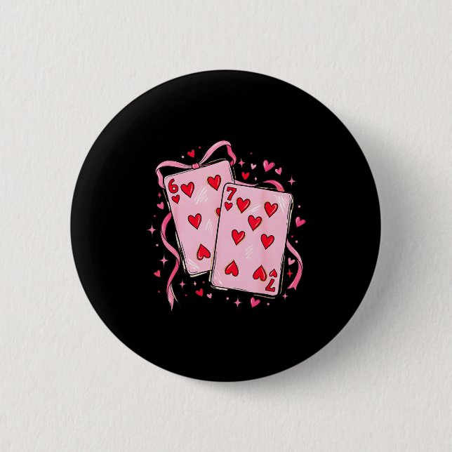 Chapa Redonda De 5 Cm Valentine 6 7 Valentines Day Matching Couple Heart (Anverso)