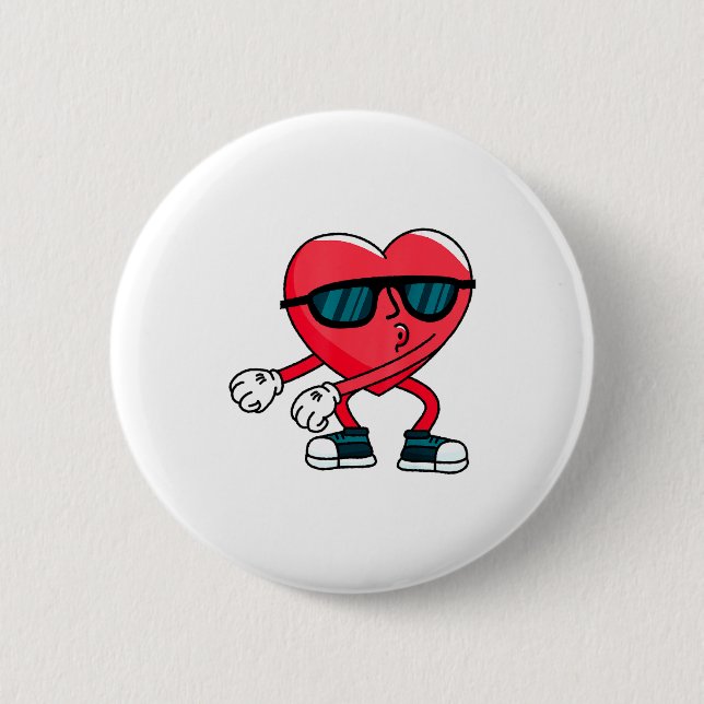 Chapa Redonda De 5 Cm Valentines Day Dancing Heart  (Anverso)