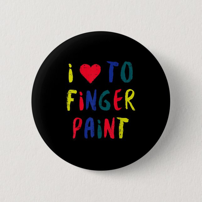 Chapa Redonda De 5 Cm Valentines Day I Love To Finger Paint Matching Cou (Anverso)