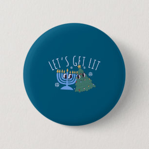 Chapa Redonda De 5 Cm Vamos a Encender Chrismukkah Hanukkah Navidad Coin