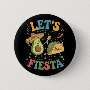 Chapa Redonda De 5 Cm Vamos a Fiesta Aguacate Y Tacos Cinco De Mayo
