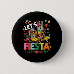 Chapa Redonda De 5 Cm Vamos a Fiesta Cinco De Mayo Camisa Mexicana Hombr